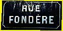 Straatnaambordje Rue Fondère